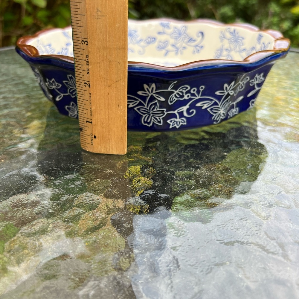 Blue and White Floral Ceramic Dish-Temptations - Picture 4 of 5